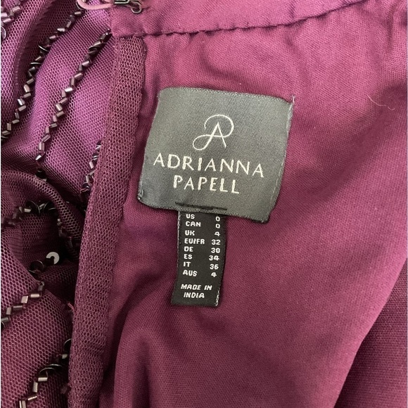 Adrianna Papell ART DECO BEADED BLOUSON DRESS WITH HALTER NECKLINE size 0 D106 - Picture 11 of 12